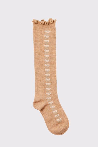 Katia&Bony Baby Flower Patterned Socks Brown