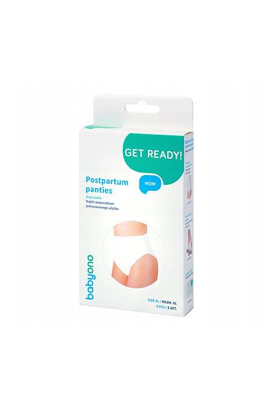 Babyono Set 5 chiloti postnatali de unica folosinta 500 XL, Alb