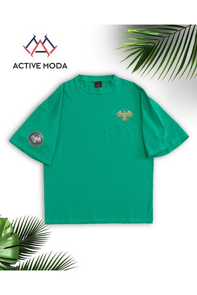 ACTIVE MODA -Men's Cotton Printed Gold Eagle Tshirt Oversize Big Size