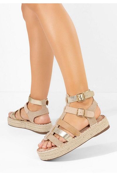 B T Shoes Elimosa khaki platform sandals