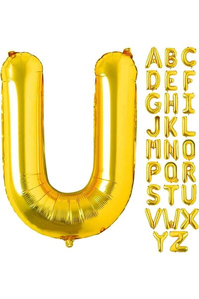 tedaks 1 Piece 16 Inch 36 cm U Letter Gold Foil Balloon