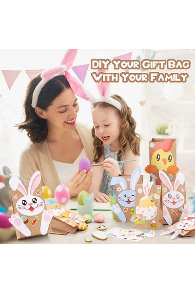 DazSpirit Set of 12 gift bags with animal card stickers and DazSpirit adhesive, paper, multicolor