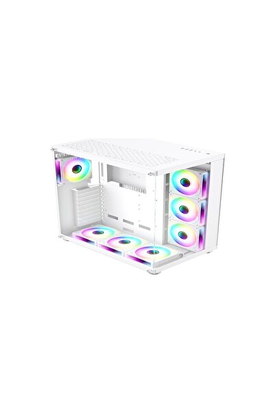 zoko King Kumandalı ARGB Fanlı Temper Camlı Oyuncu Kasası 7 x 12 CM Beyaz