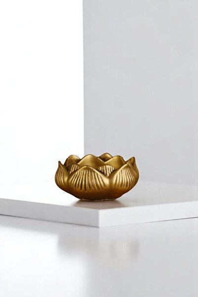 Evene Mumluk Şamdan Ince Mum Uyumlu Altın Eskitme Renk Model 53