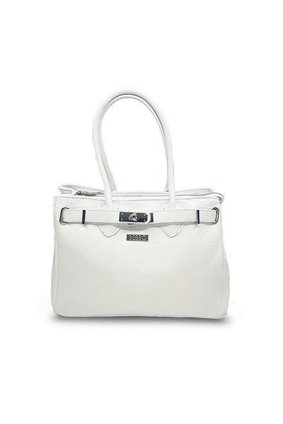 BESSO Tradizione Elegante White genuine leather handbag