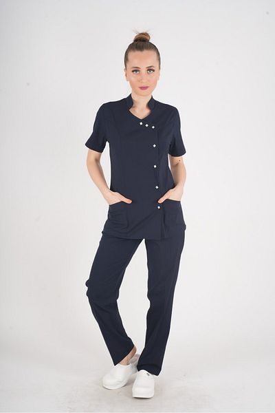 Nur Medikal Giyim Aylu Model Soft Lycra Bleumarin Doctor Asistentă Spital Scrubs Uniforme Echipa