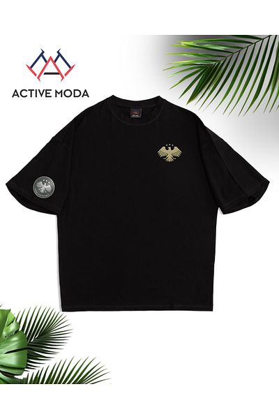 ACTIVE MODA -Men's Cotton Printed Gold Eagle Tshirt Oversize Big Size
