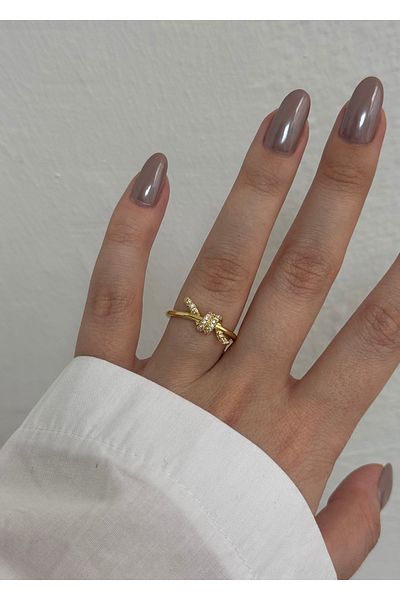 KİLİGİSTANBUL Zircon Stone Knit Ring (Size Adjustable)