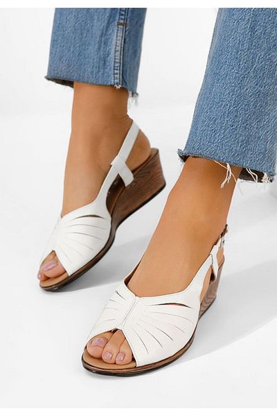 B T Shoes Women's Lovara white leather sandals
