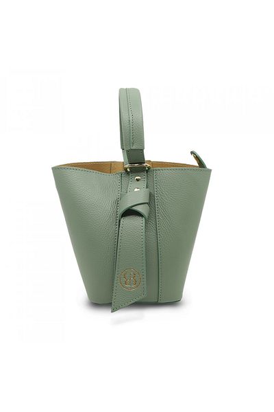 BESSO Sensibilità Funzionale Green Genuine Leather Handbag