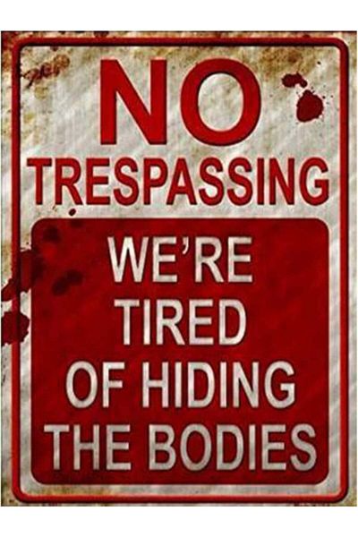 HOTMNTY Decorative Halloween sign HOTMNTY, metallic, white/red, 20 x 30 cm