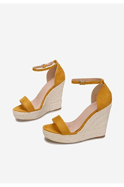 B T Shoes Dajana yellow espadrille platform sandals
