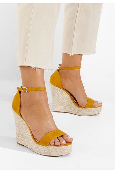 B T Shoes Sandale cu platforma tip espadrile Dajana galbene