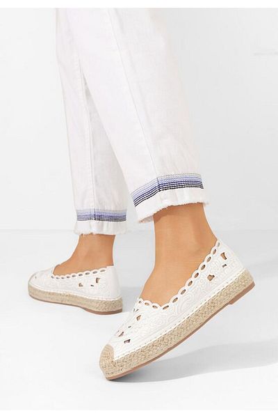 B T Shoes Carley women's white espadrilles