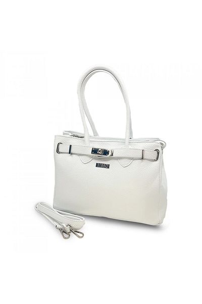 BESSO Tradizione Elegante White genuine leather handbag
