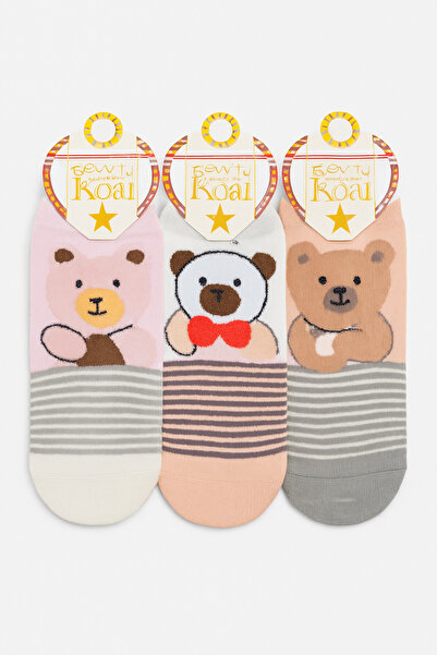 BB Set de șosete colorate cu model de ursuleț pentru femei, 3 piese – Utiliza...