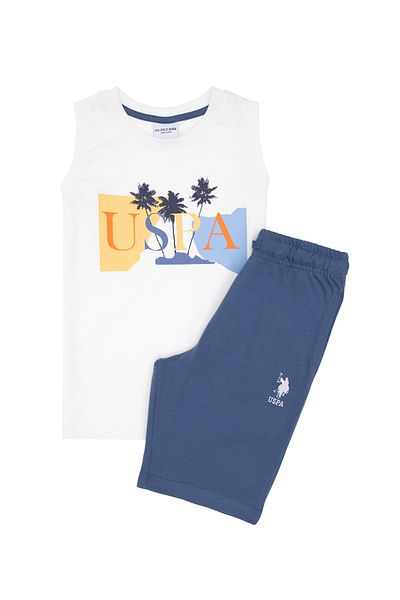 U.S. Polo Assn. Boy's Cream Pajama Set 50310819-Vr071