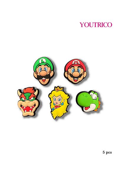 Youtrico 5pcs Cute Cartoon Jibbitz Charms for Crocs - Playful Slipper Ornament Set