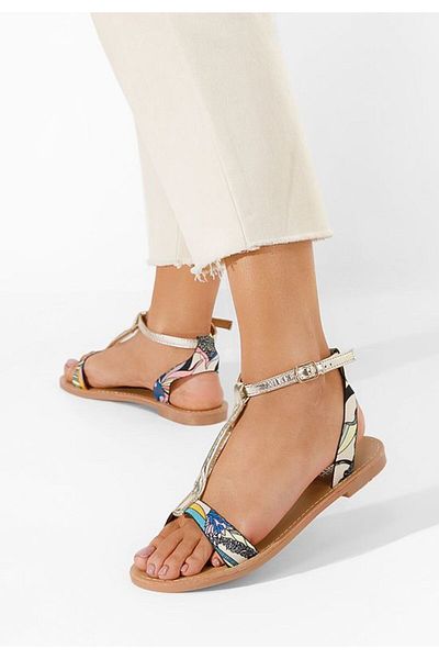 B T Shoes Sandale fara toc Isabela multicolore