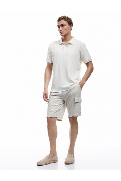 Koton Cotton Button Regular Fit Short Sleeve Polo Neck T-Shirt