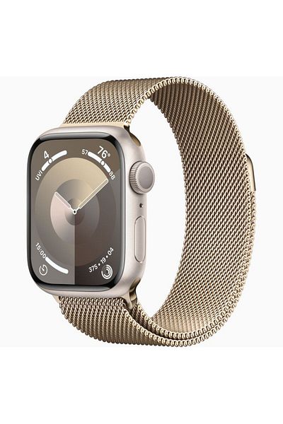 THD Milanese Metal Strap, Compatible with Apple Watch 41mm Series 9, Apple Watch SE 40mm, Gold