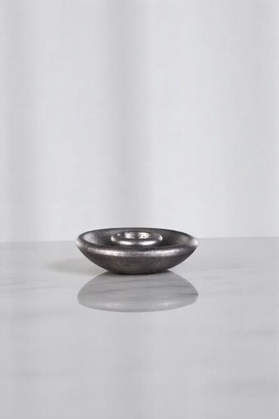 Evene Mumluk Şamdan Ince Mum Uyumlu Gümüş Eskitme Renk Model 57