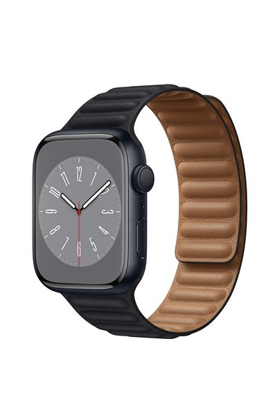 THD Curea Leather Link Piele Neagra, Compatibila Apple Watch 45 Mm Seria 8 Si Apple Watch Ultra 49 Mm