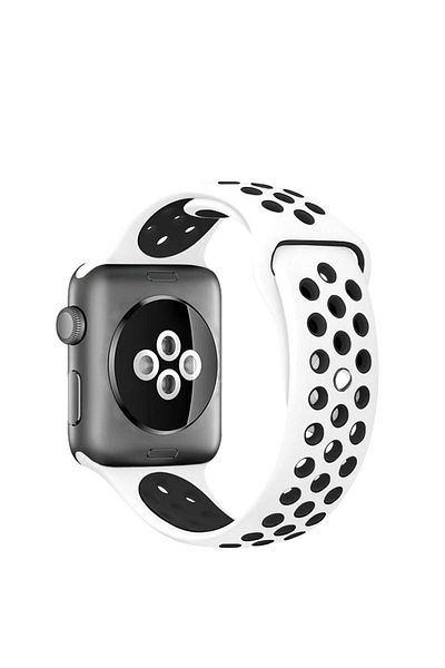 THD Curea Sport Tip Pure Platinum Cu Orificii De Ventilatie Negre Pentru Apple Watch Nike 42/44/45