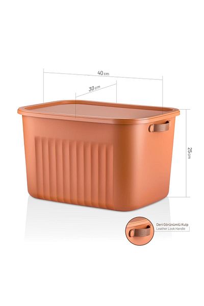 Frapan Home 3 Pieces 20 Lt Multi-Purpose Organizer Box with Lid Inside Cabinet Bathroom Kitchen Organizer