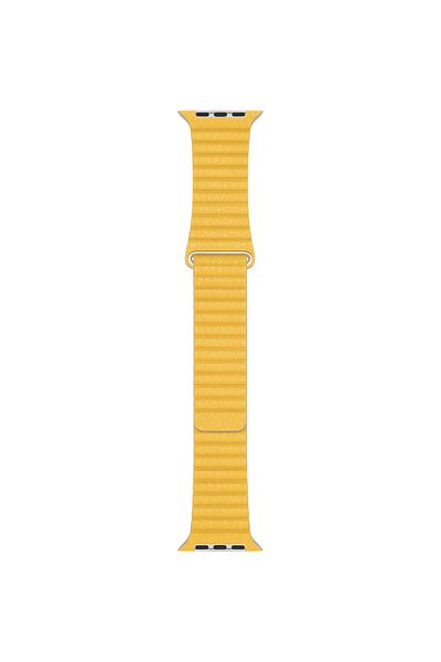 THD Lemon Yellow Leather Loop Strap For Apple Watch 42/44/45 Mm, Universal Size