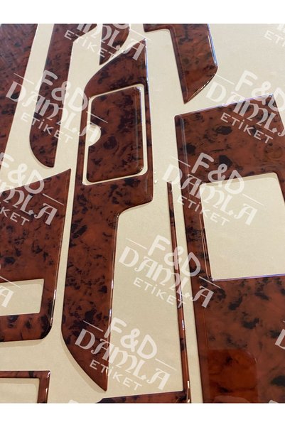 FD Damla Etiket Renault R 12 Taurus Mahogany Finish Console, Trim, Torpedo, Chest Mahogany Color