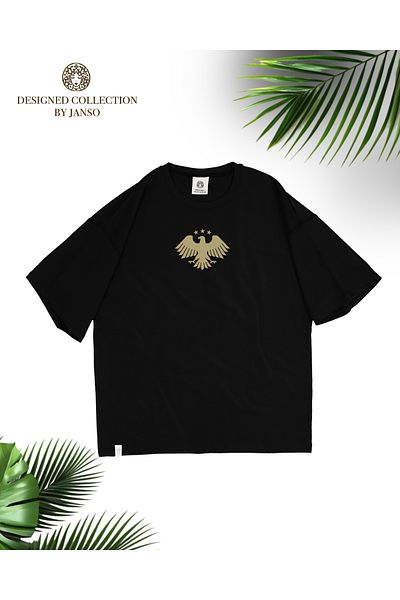 JANSO GROUP -Womencotton Printed Eagle of Syria Tshirt Oversize Big Size