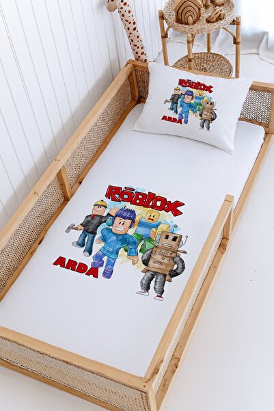 Lilabio %100 Pamuk İsme Özel Montessori Yatak Pike Seti 100x200 Roblox