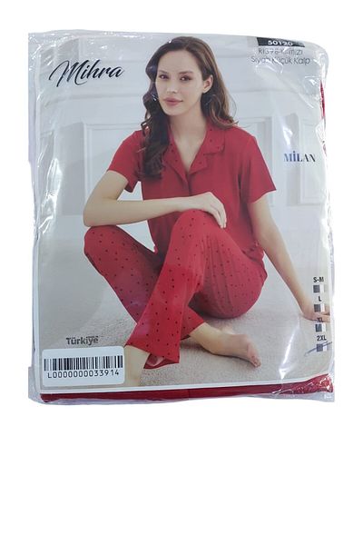 Mihra Milan Short Sleeve Button down Pajama Set