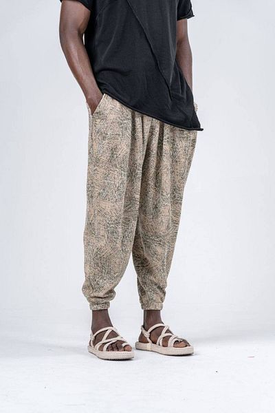 SUPERBLUE Ανδρικό παντελόνι με καρό σχέδιο Cream Jogger Shalwar
