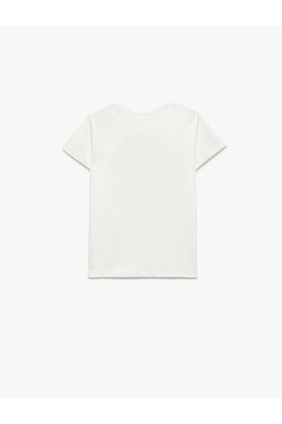 Koton Floral Printed Short Sleeve Crew Neck Cotton T-Shirt