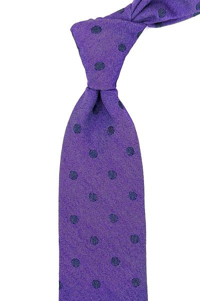 Kravatkolik Leesdale Style Dark Lilac Polka Dot Pattern Italian Silk Tie Ik1928