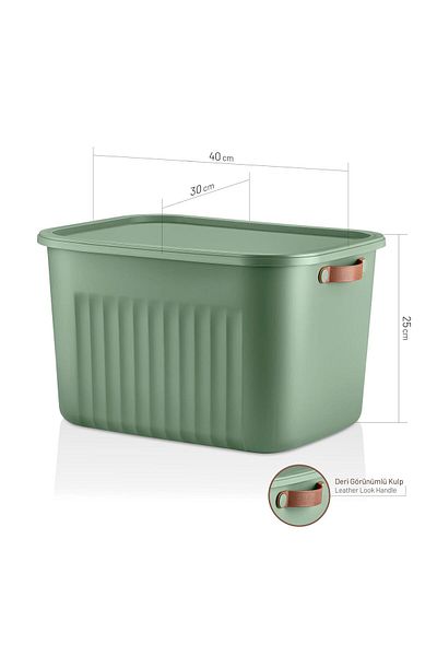 Frapan Home 3 Pieces 20 Lt Multi-Purpose Organizer Box with Lid Inside Cabinet Bathroom Kitchen Organizer