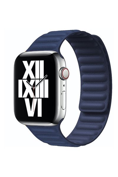 THD Leather Link Strap Baltic Blue Leather For Apple Watch 42/44/45 Mm, Universal Size