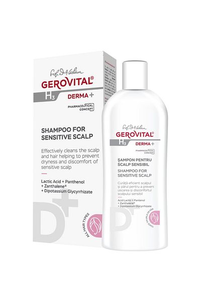 GEROVITAL Șampon H3 Derma+ pentru scalp sensibil, 200 ml