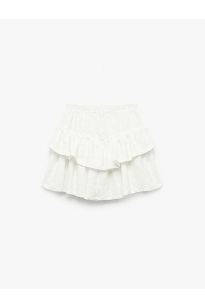 Koton Ruffled Layered Mini Skirt with Elastic Waist
