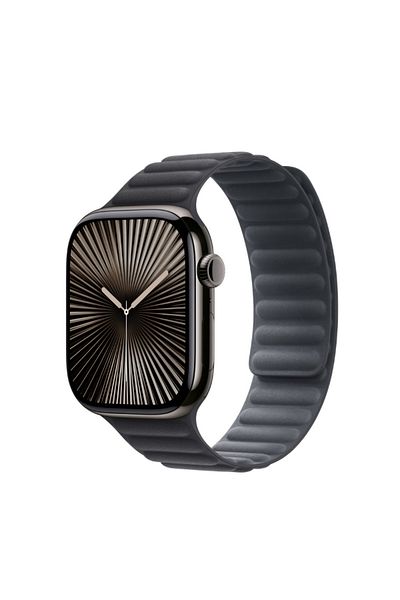 THD Curea smartwatch magnetica, THD, compatibila Apple Watch 46 mm seria 10, marime universala, neagra