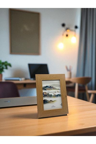 CİHO Ciho 10×15 cm Glass Wooden Decorative Contrast White Detailed Photo / Memory Frame