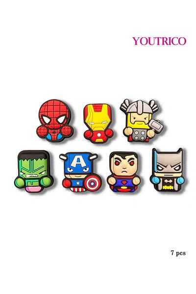 Youtrico 7pcs Cute Cartoon Jibbitz Charms for Crocs - Playful Slipper Ornament Set