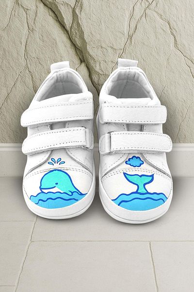 Rakerplus Tbons Special Design Scrat Genuine Leather White First Step Shoes