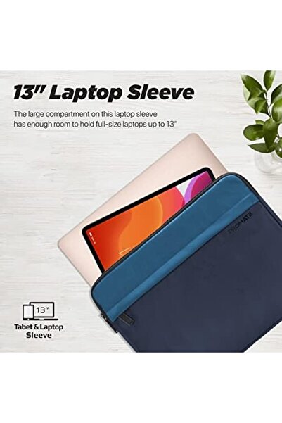 Promate جراب كمبيوتر محمول مقاس 13 بوصة، غطاء واقٍ خفيف الوزن مريح مع جيب أمامي وسحاب آمن