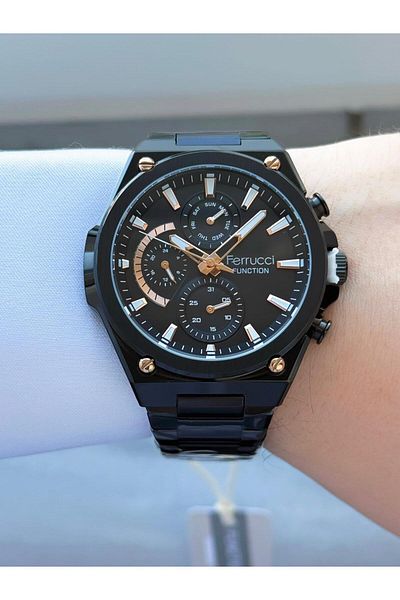 Ferrucci Men's Functions Active Metal Cord Wrist Watch