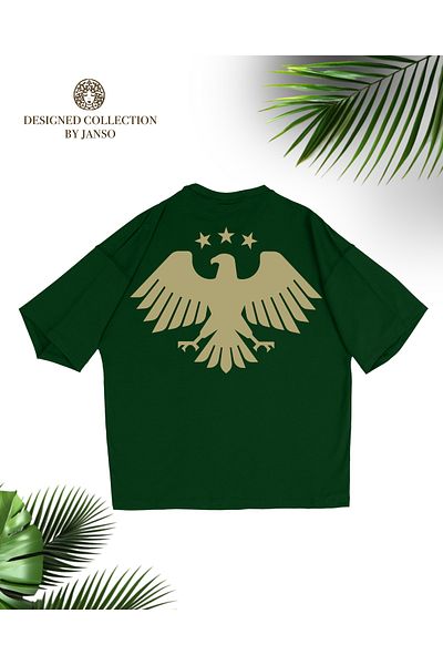 JANSO GROUP -Womencotton Printed Eagle of Syria Tshirt Oversize Big Size