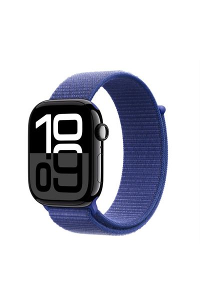 THD Curea textila smartwatch, THD, compatibila Apple Watch 46 mm seria 10, albastru marin
