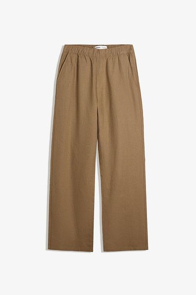 Bershka Wide-leg linen blend jogger trousers
